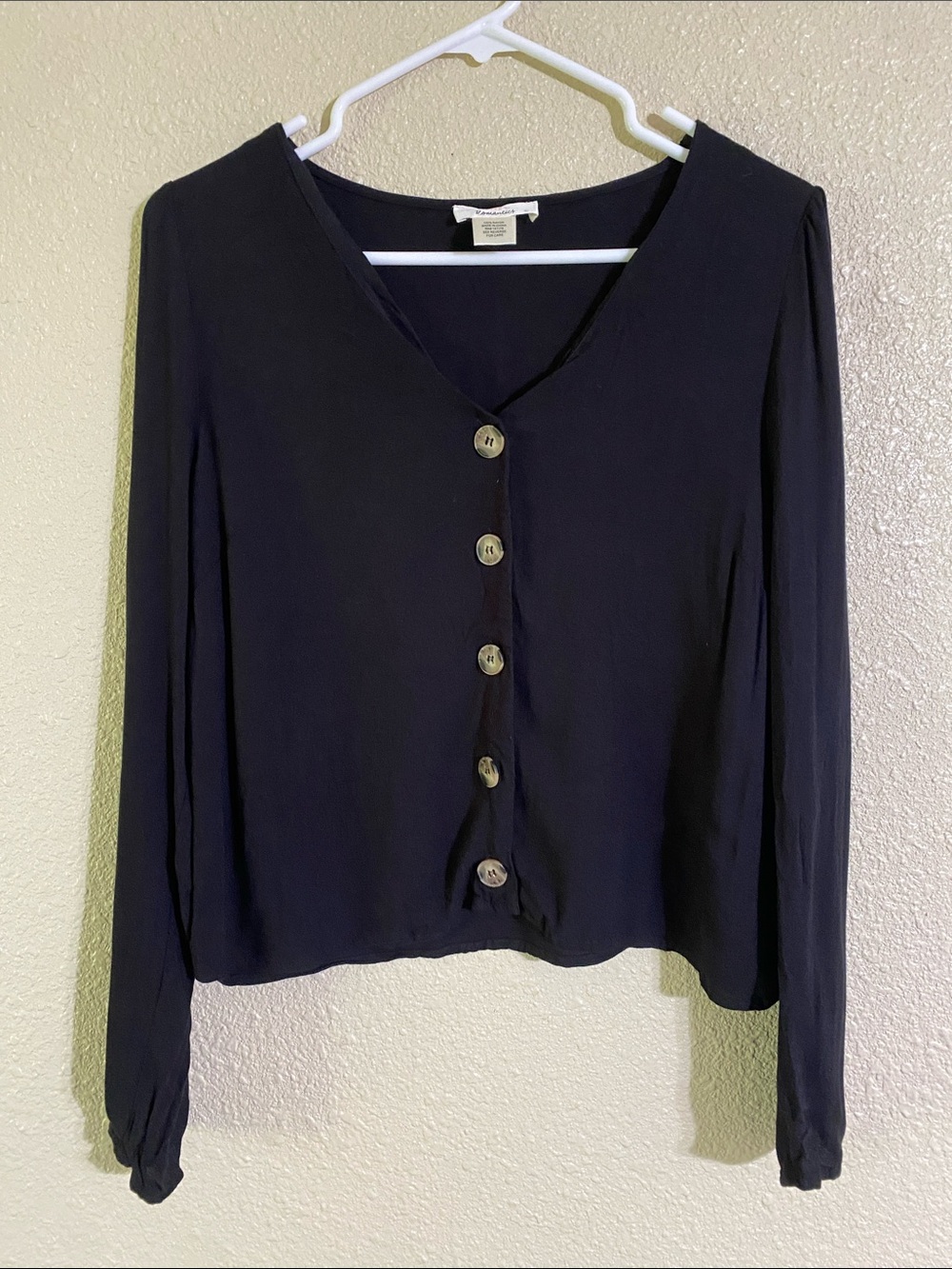 Urban Romantics Black Woven Cardigan Size L NWOT
